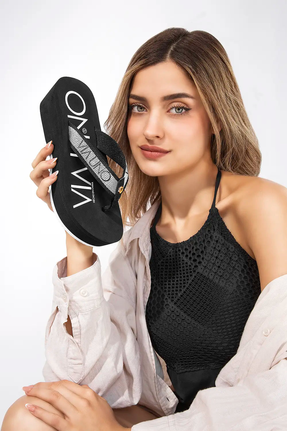 SANDALIA DAMA CY-8002 Negro